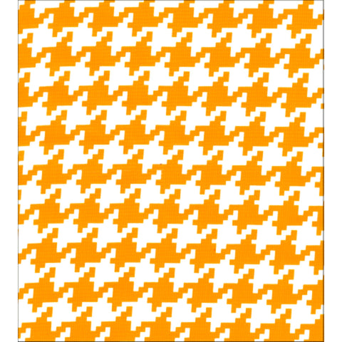 houndstooth orange oilcloth fabric swatch
