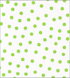 Freckled Sage Fabric Swatch Lime Polka Dots on solid white background