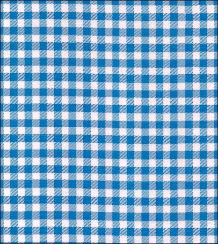 55x70 Gingham Blue Oilcloth Tablecloths with Merrow Finish