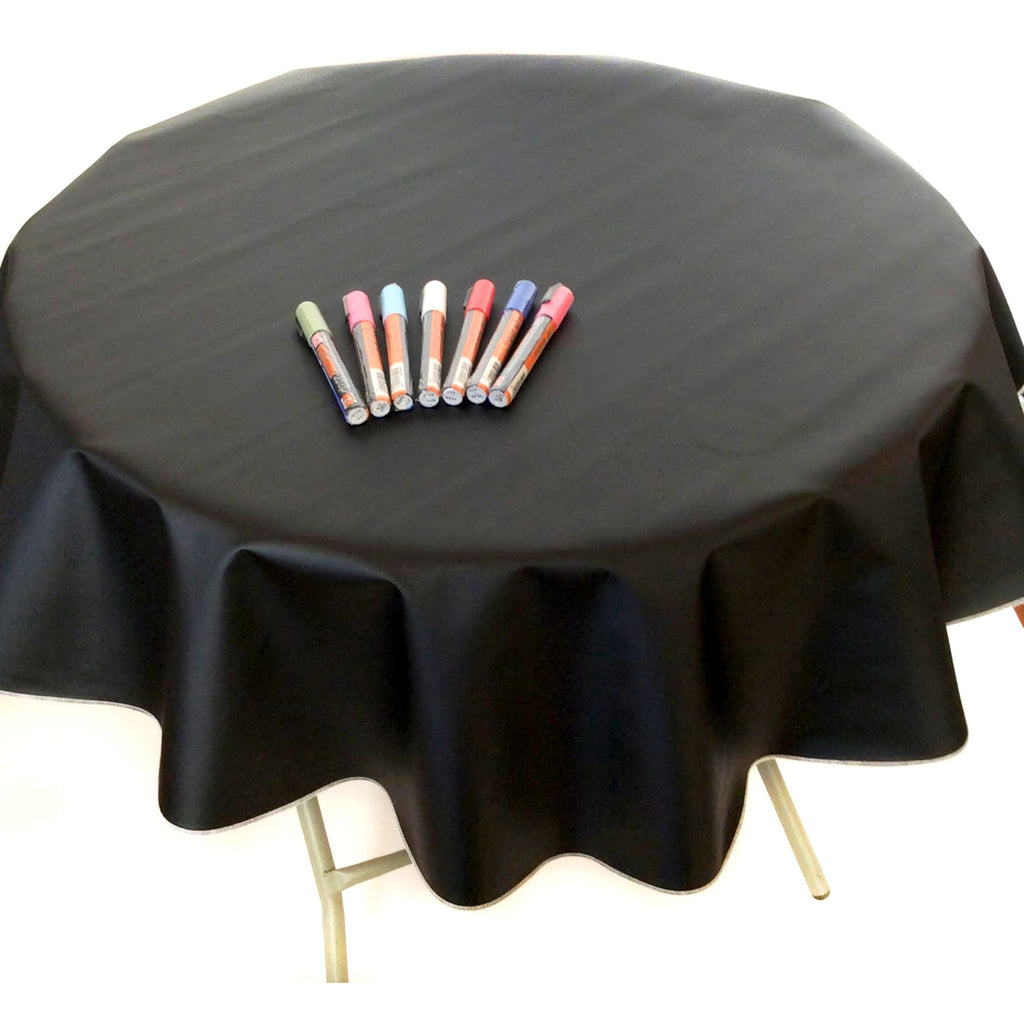 round chalk fabric tablecloth