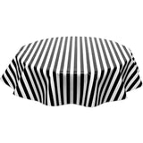 round stripe black oilcloth tablecloth
