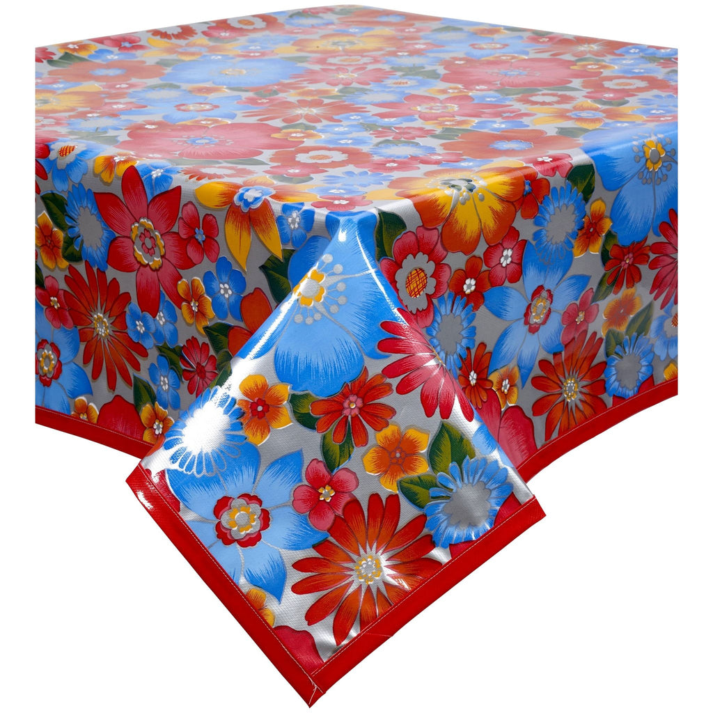 Betty's Bunch Silver Oilcloth Tablecloths