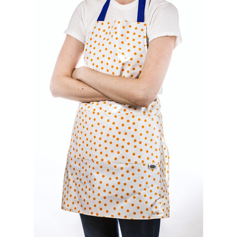 Lemon Yellow Dot Oilcloth Aprons