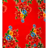 christmas poinsettia red oilcloth swatch