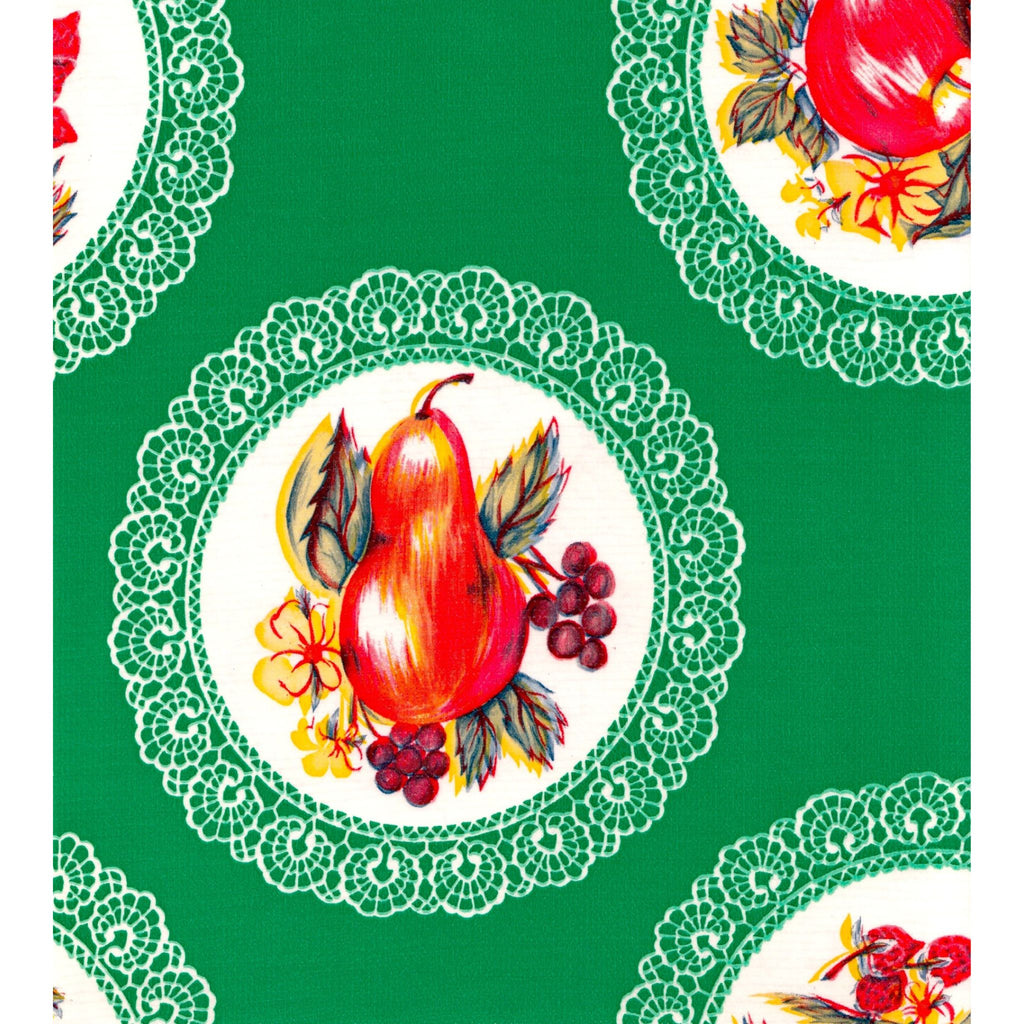 doily green oilcloth swatch