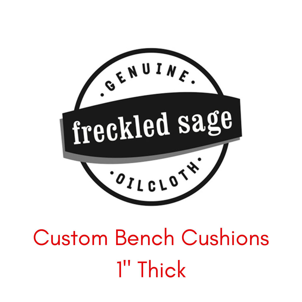 Custom Large Oilcloth Bench Cushions - 1" Thick