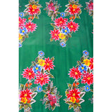 christmas poinsettia green oilcloth swatch