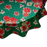 round christmas stars green oilcloth tablecloth