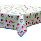 Cherry White Oilcloth Tablecloths