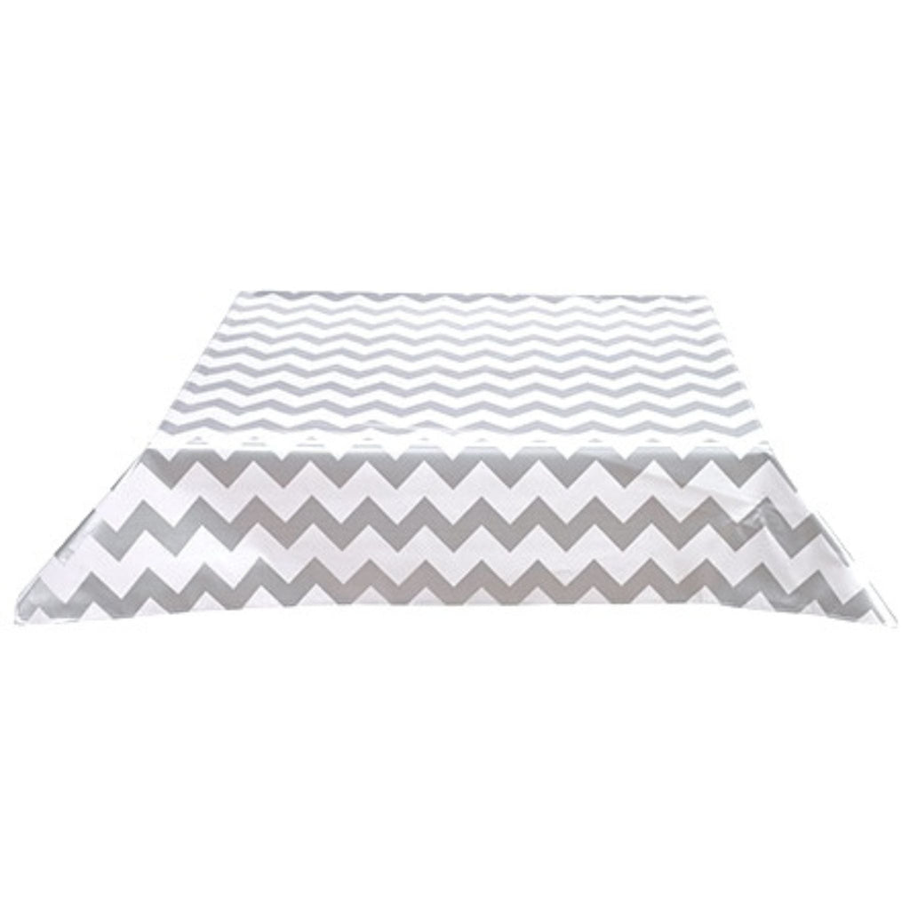 Chevron Silver Oilcloth Tablecloths