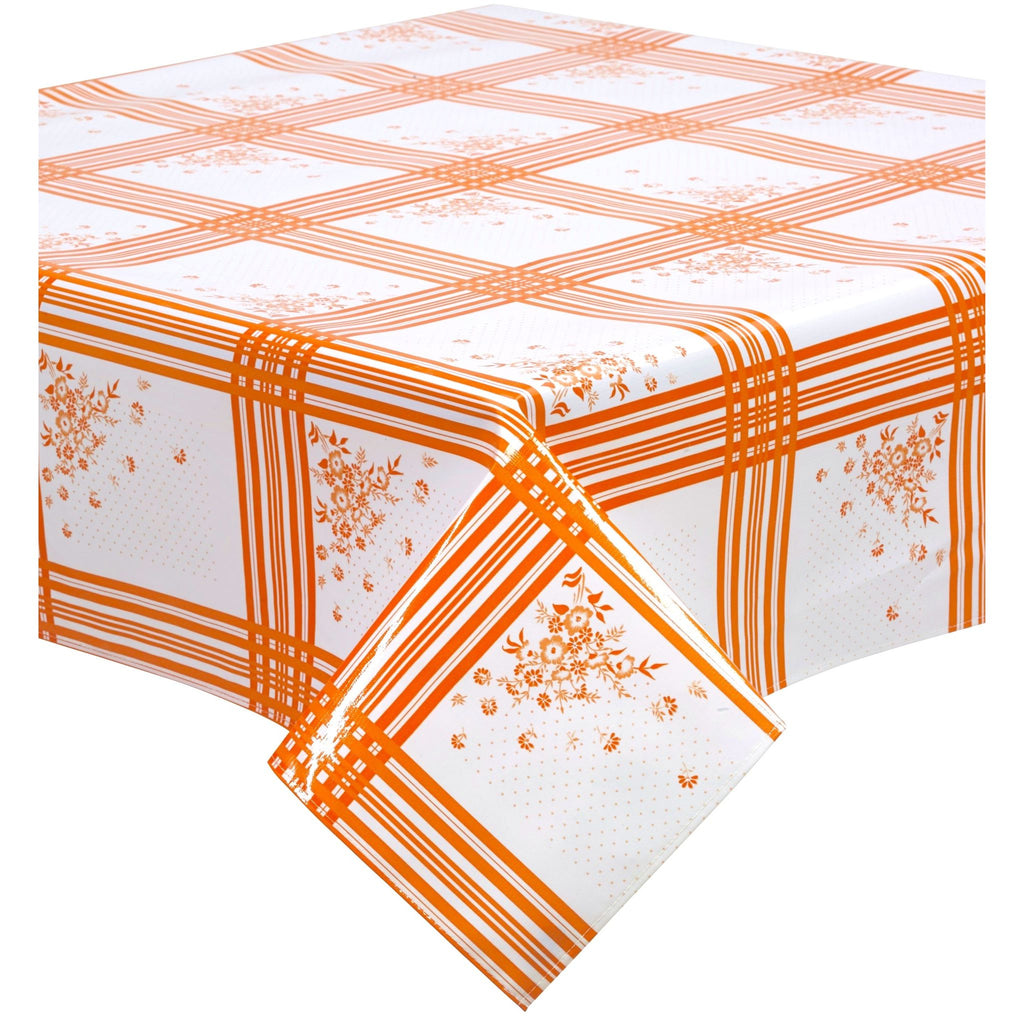 square corn flower orange oilcloth tablecloth