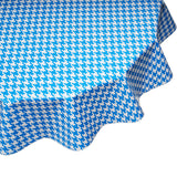 freckled sage round oilcloth tablecloth blue houndstooth