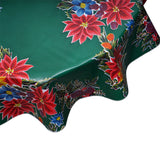 Christmas tablecloth Poinsettias on Green