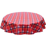 FreckledSage.com Round Plaid Red Tablecloth