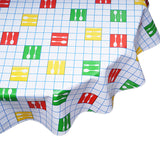 FreckledSage.com Round Tablecloth Forks ans Spoons on Blue