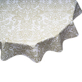 Gold Toile round oilcloth tablecloth