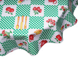 freckled sage round tablecloth teapot green