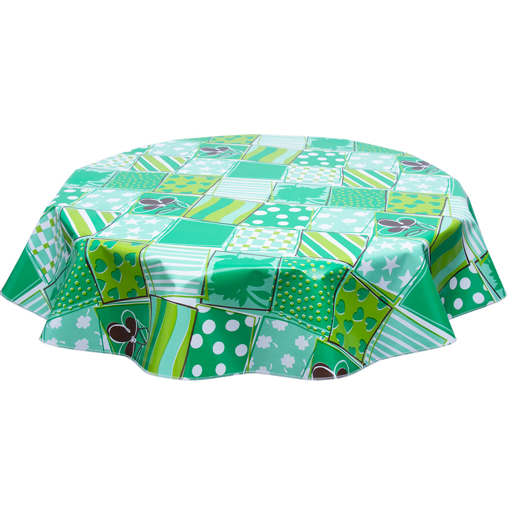 FreckledSage.com Round tablecloth Patchwork Green