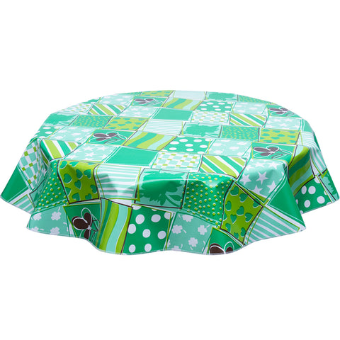 FreckledSage.com Round tablecloth Patchwork Green