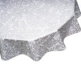 Silver toile round oilcloth tablecloth