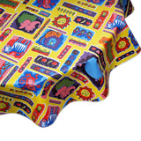 freckledsage.com Yellow Menagerie Round Oilcloth Tablecloth