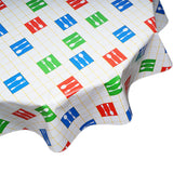 FreckledSage.com Round Tablecloth Forks & Spoons Yellow grid