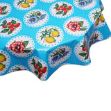 Freckled sage round oilcloth tablecloth Doily 2 light blue