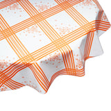 Corn flower orange round oilcloth tablecloth