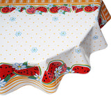 freckled sage watermelon orange round tablecloth