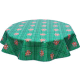 Bouquet Green Round Oilcloth Tablecloth