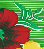 Freckled Sage Swatch Big Flowers & Stripes Lime