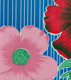 Freckled Sage Swatch Big Flowers & Stripes Blue