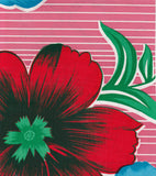 Freckled Sage Swatch Big Flowers & Stripes Pink