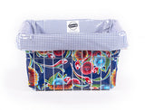 Freckled Sage Oilcloth Bike Basket Liner Bloom Navy