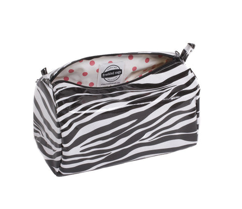 Freckled Sage Oilcloth Travel Bag Zebra