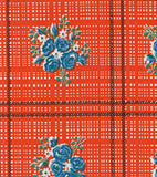 Round Oilcloth Tablecloth in Bouquet Orange