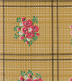 Round Oilcloth Tablecloth in Bouquet Tan