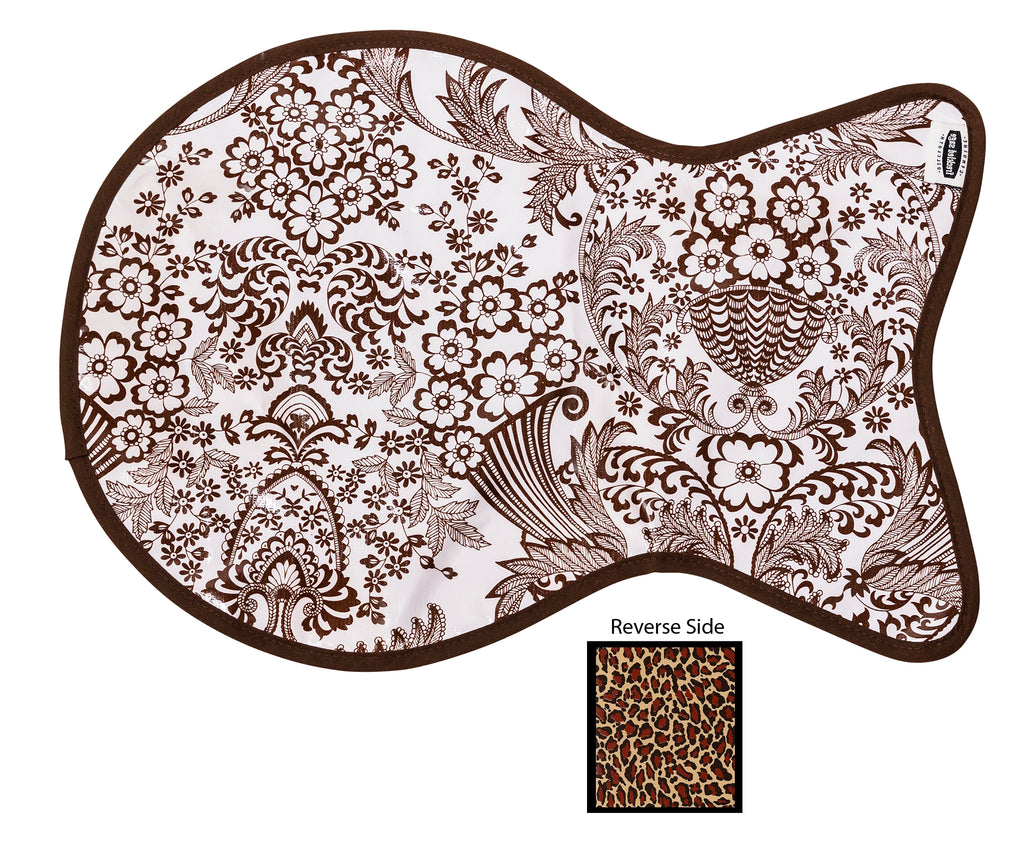 Freckled Sage Oilcloth Cat Mat Toile Brown