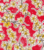 Freckled Sage Oilcloth Swatch Cherry Blossom Red