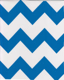 Round Oilcloth Tablecloth in Chevron Blue