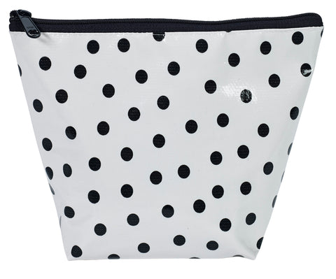 Freckled Sage Oilcloth Cosmetic Bag Dot Black