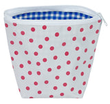 Freckled Sage Oilcloth Pink Dots Cosmetic Bag