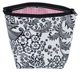 Freckled Sage Oilcloth Cosmetic Bag Black Toile