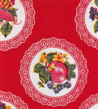 Freckled Sage Oilcloth Swatch Doily Red