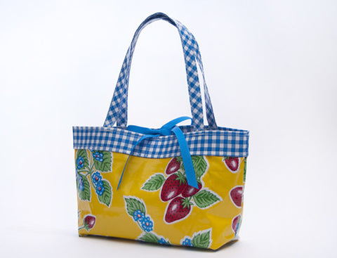 Freckled Sage Oilcloth Handbag Strawberry Yellow