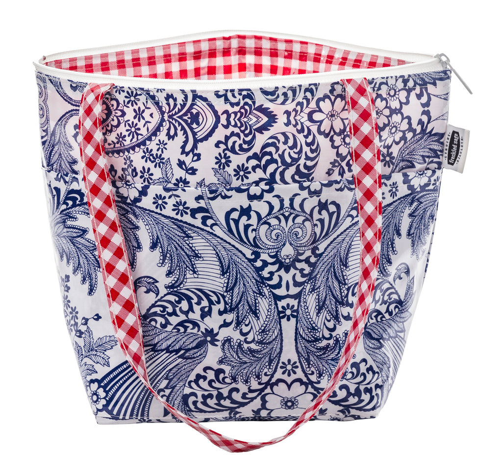 Freckled Sage Insulated Thermal Lunch Bag Toile Blue