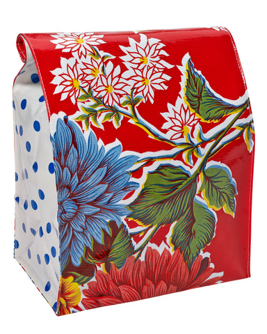 Freckled Sage Oilcloth Lunch Bag Mum Red 