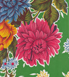 Round Oilcloth Tablecloth in Mum Lime Green