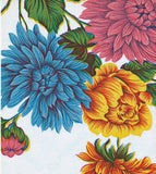 Mum White Oilcloth Tablecloth with Red Gingham Trim