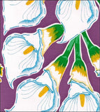 Freckled Sage Round Tablecloth Calla Lilies on Purple